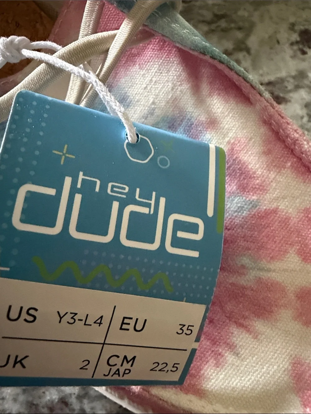 Hey Dude Kids Tie-Dye Moccasins in Pink, Blue & White